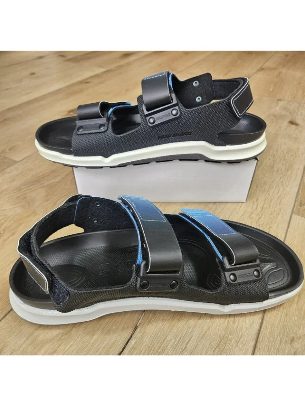 Birkenstock Mens Tatacoa Sky Blue Sandals Size 43 US10 Adjustable Straps Resort